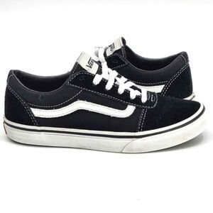 Vans Off The Wall Ward Low Top Skate Shoes Sneakers Black & White Youth Size 5
